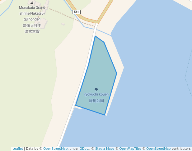 walking in 緑地公園 map in Munakata