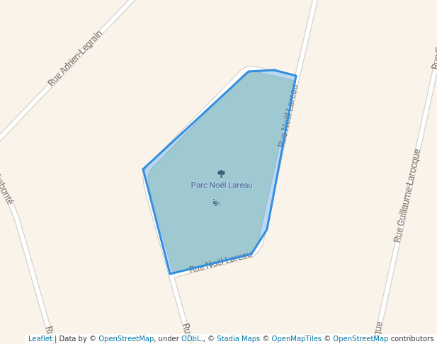 walking in Parc Noël Lareau map in Chambly