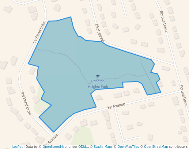 walking in Princton Heights Park map in Truro