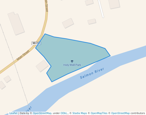 walking in Holy Well Park map in Truro