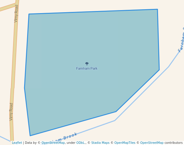 walking in Farnham Park map in Truro