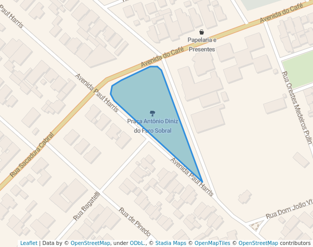 walking in Praça Antônio Diniz do Faro Sobral map in Londrina