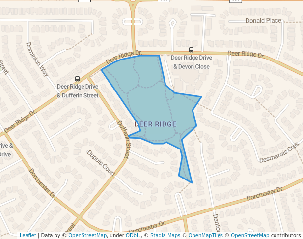 walking in Deer Ridge Park map in St. Albert