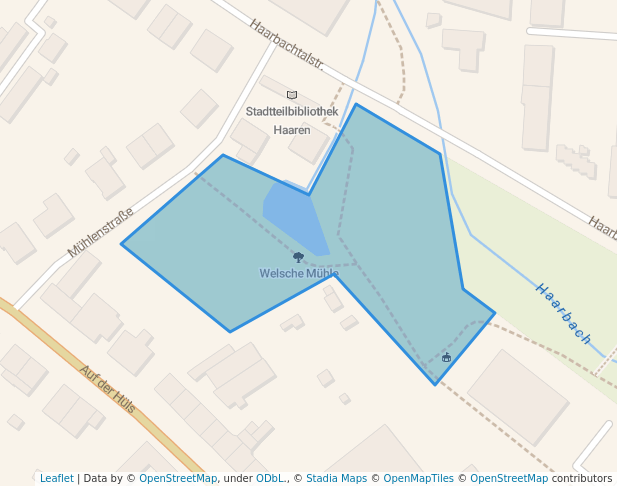 walking in Welsche Mühle map in Aachen