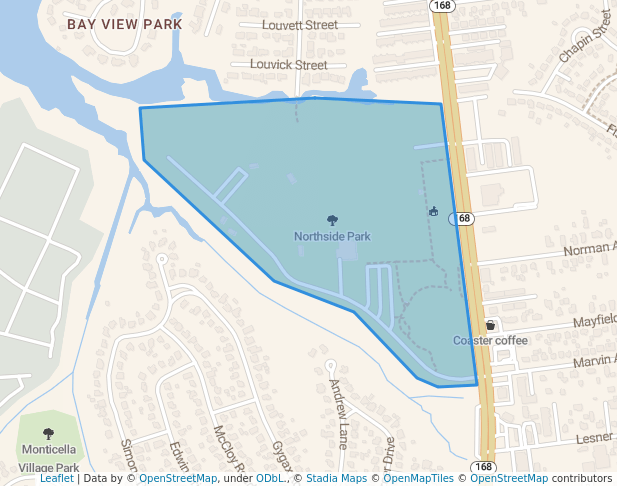 walking in Northside Park map in Norfolk