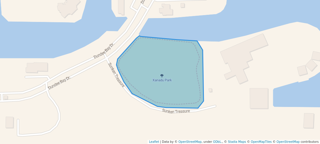 walking in Xanadu Park map in Freeport