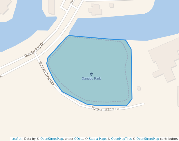 walking in Xanadu Park map in Freeport