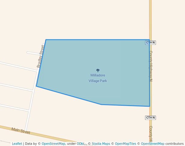 walking in Milladore Village Park map in Milladore