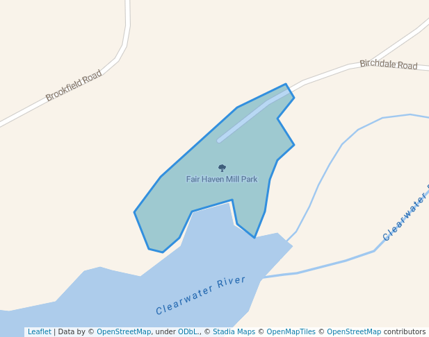 walking in Fair Haven Mill Park map in South Haven