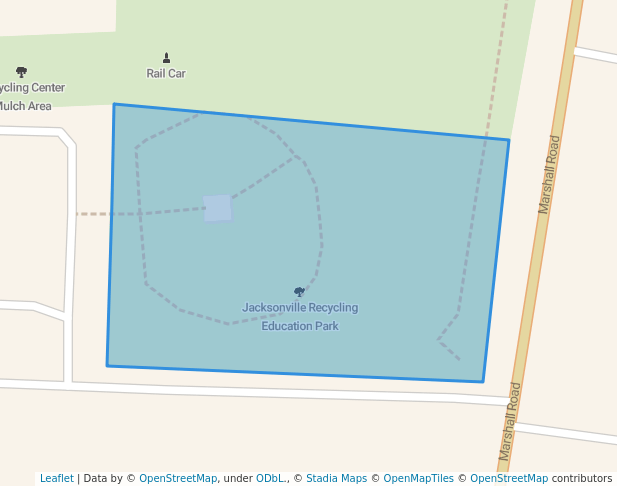 walking in Jacksonville Recycling Education Park map in Jacksonville