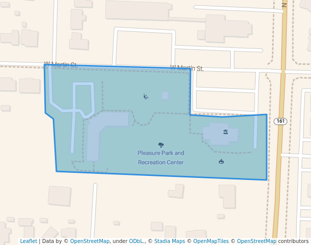 walking in Pleasure Park and Recreation Center map in Jacksonville