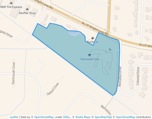 walking in Stonewall Park map in Jacksonville