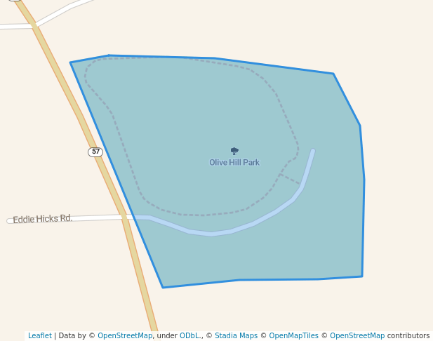 walking in Olive Hill Park map in Roxboro