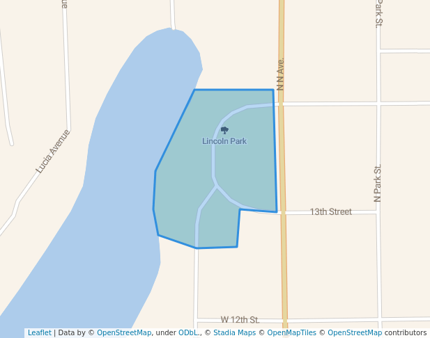 walking in Lincoln Park map in Fairmont