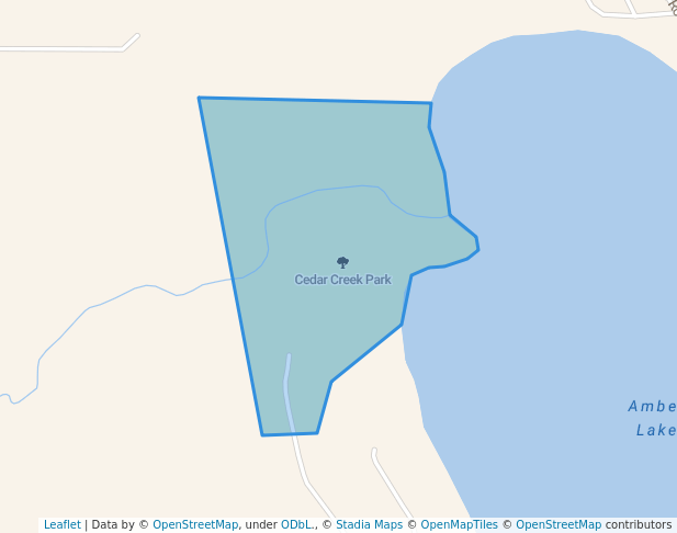 walking in Cedar Creek Park map in Fairmont