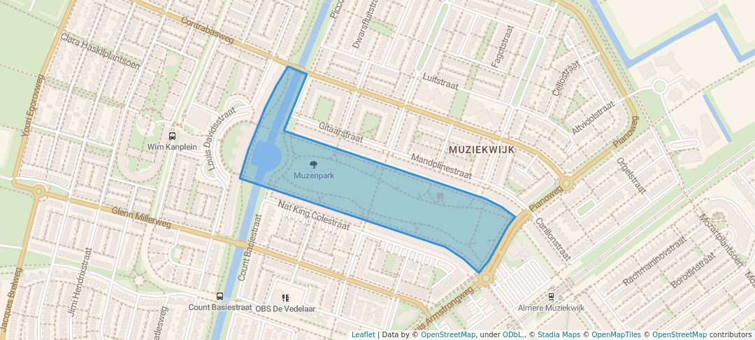 walking in Muzenpark map in Almere