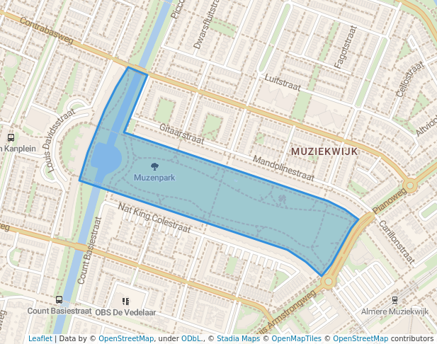 walking in Muzenpark map in Almere