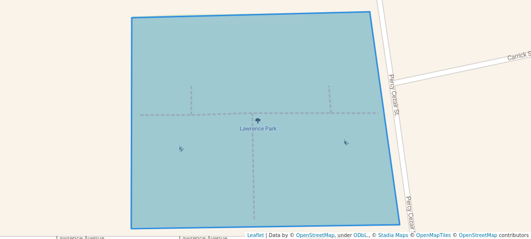 walking in Lawrence Park map in Arima