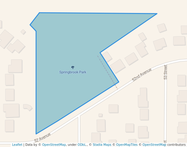 walking in Springbrook Park map in Bon Accord