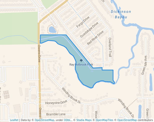 walking in Ray Holbrook Park map in Dickinson