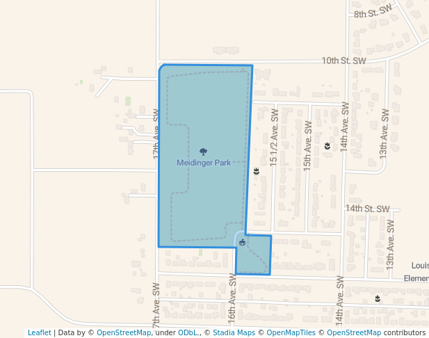 walking in Meidinger Park map in Jamestown