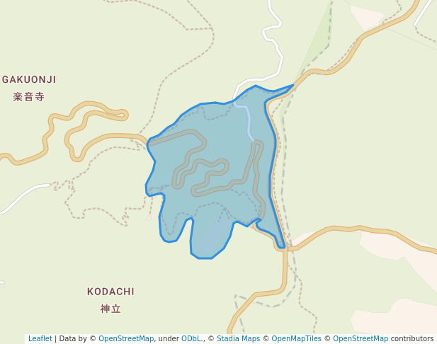 walking in 府民の森 みずのみ園地 map in Yao