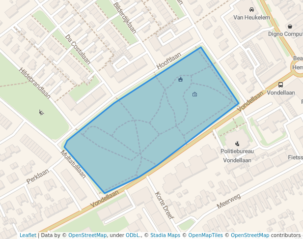 walking in Hendrik de Vriesplantsoen map in Haren