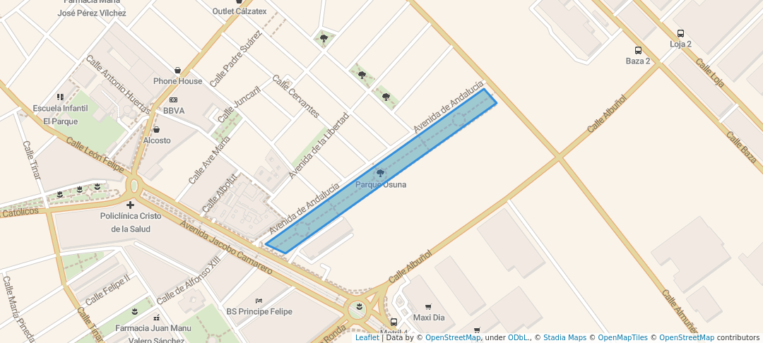 walking in Parque Osuna map in Albolote