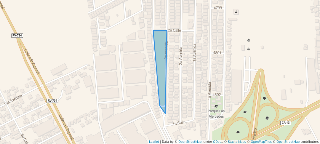 walking in Parque Principal Santa Monica map in San Pedro Sula