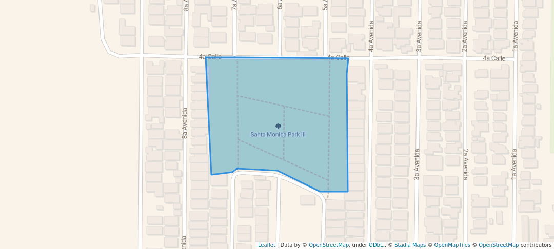 walking in Santa Monica Park III map in San Pedro Sula