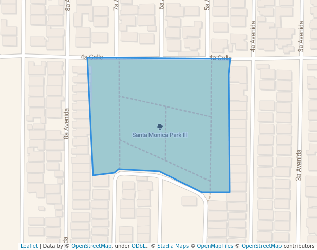 walking in Santa Monica Park III map in San Pedro Sula