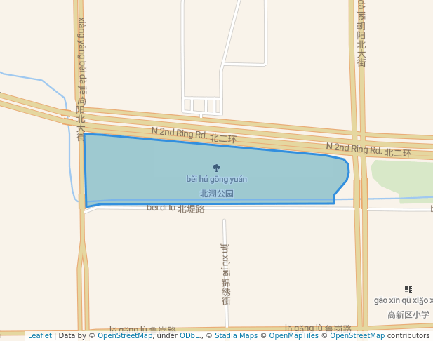 walking in 北湖公园 map in Bao Ding Shi