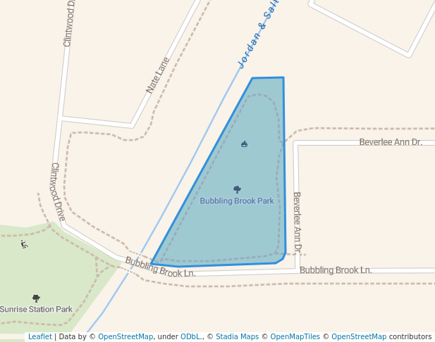 walking in Bubbling Brook Park map in Draper