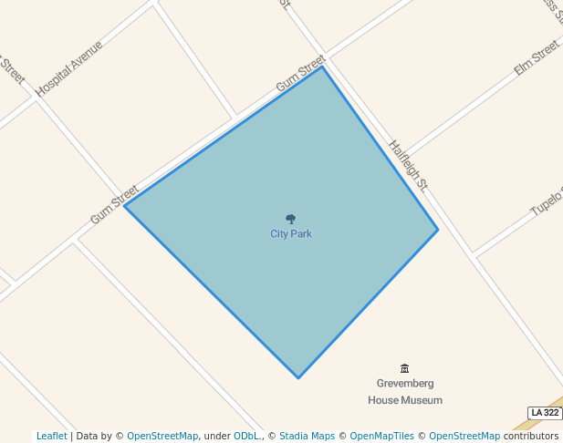 walking in City Park map in Franklin