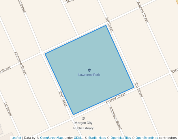 walking in Lawrence Park map in Morgan City