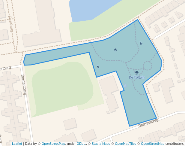 walking in De Toltuin map in Roosendaal