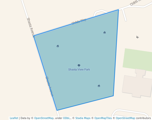 walking in Shasta View Park map in Yreka