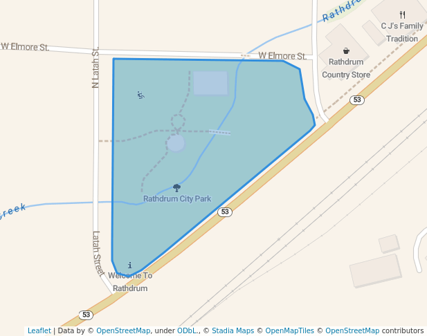 walking in Rathdrum City Park map in Rathdrum