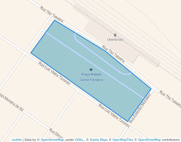 walking in Praça Webert Júnior Fonseca map in Uberlândia