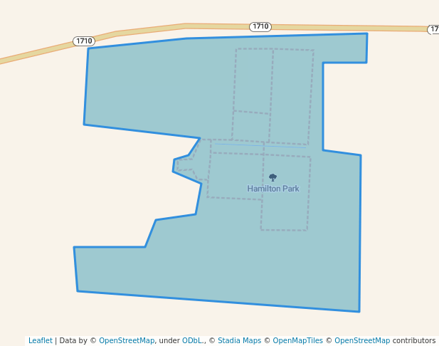 walking in Hamilton Park map in Mayfield