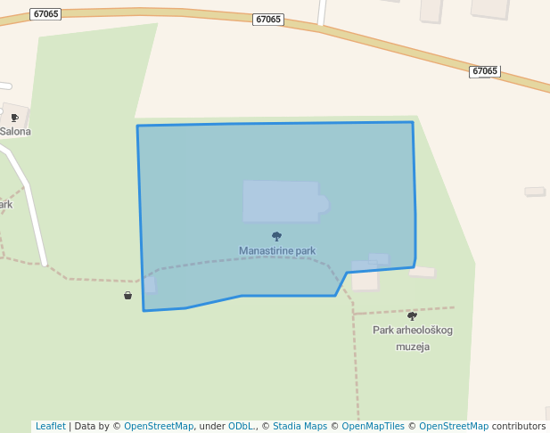 Manastirine park in Solin | Map and Routes