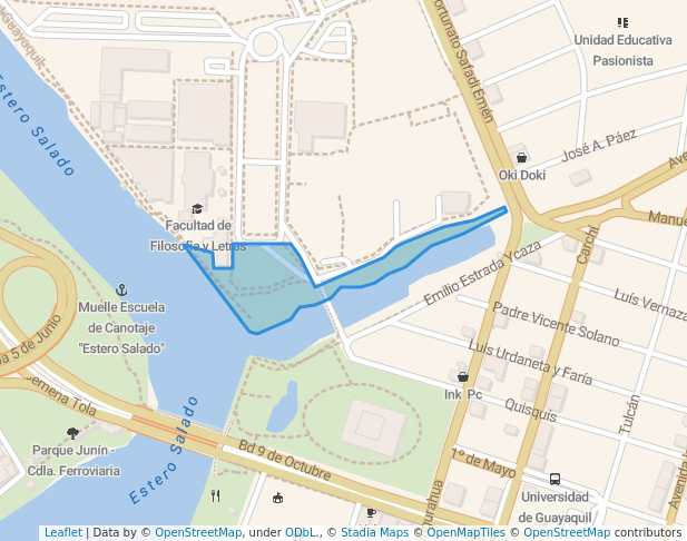 walking in Malecón Salado Estatal map in Guayaquil