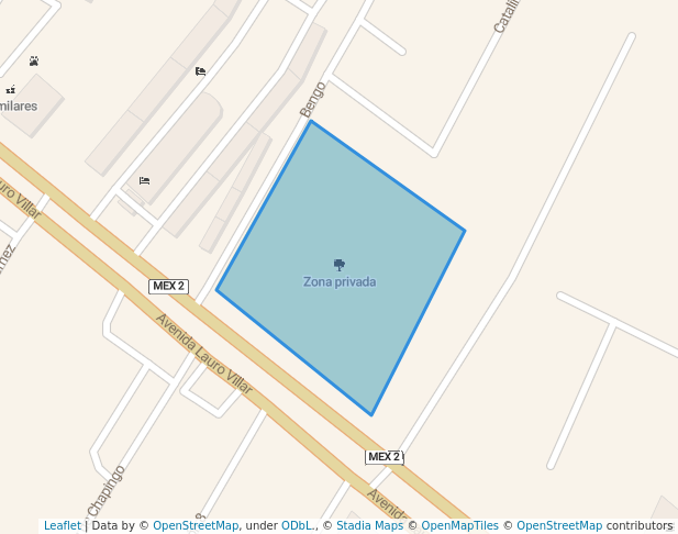 walking in Zona privada map in Heroica Matamoros