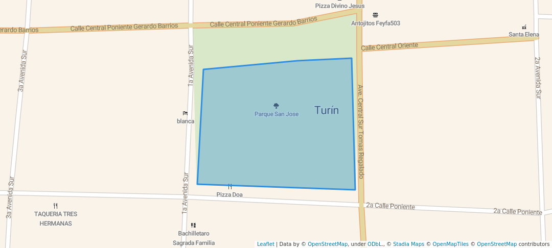 walking in Parque San Jose map in Turín