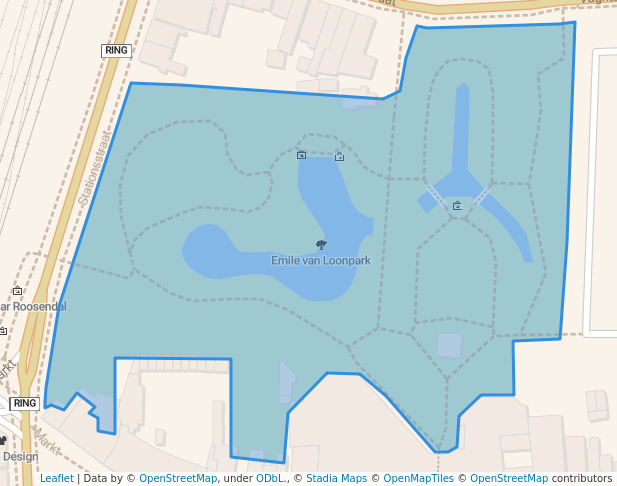 walking in Emile van Loonpark map in Roosendaal