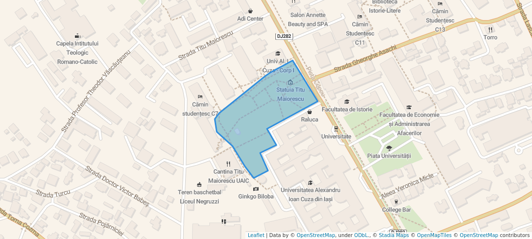 walking in Parcul Titu Maiorescu map in Iași