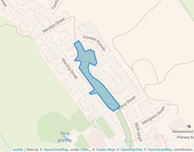 walking in Dog Walk Park map in Ravenswood