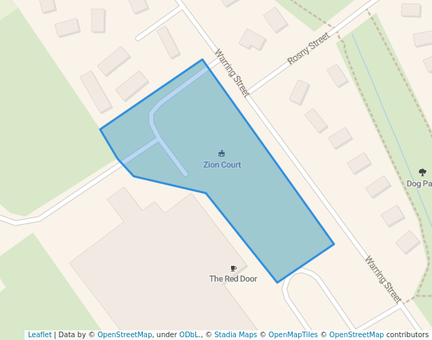 walking in zions field map in Ravenswood