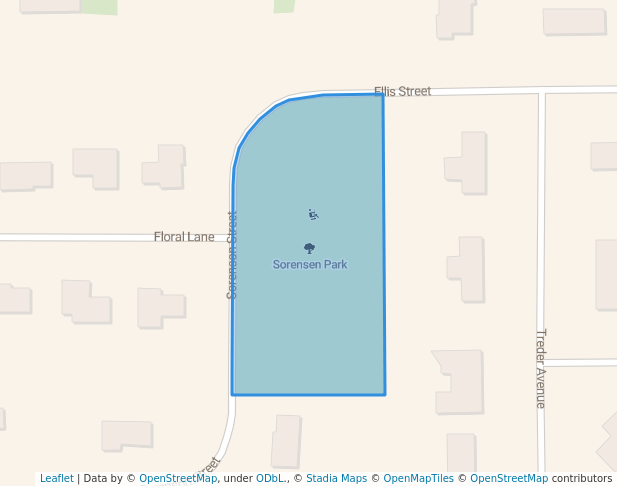 walking in Sorensen Park map in Stevens Point