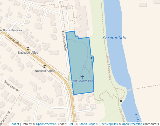 walking in Prinz-Moritz-Park map in Kleve